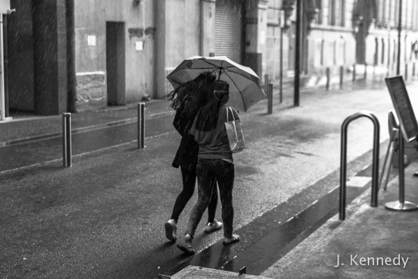These two got trapped in the downpour (which lasted 5 minutes) but they decided they wouldn't take shelter and just run through the rain